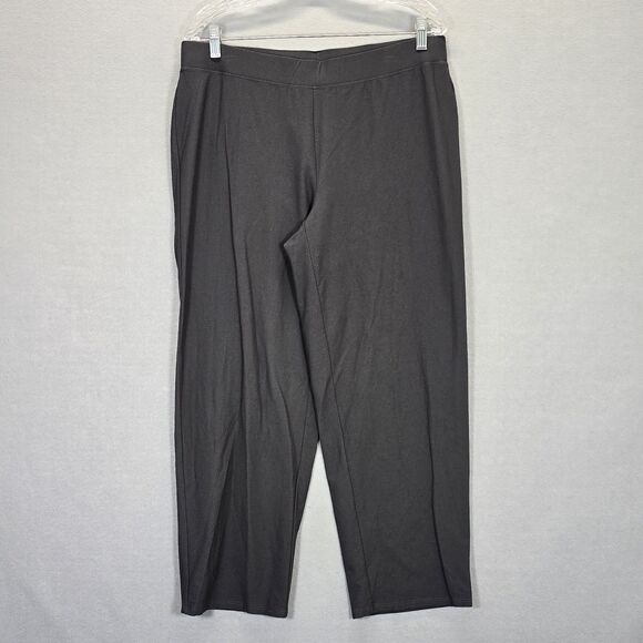 Eileen Fisher Pants - Eileen Fisher Womens Viscose Crepe Knit Pants Pull On Wide Leg  Size Large